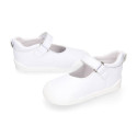 BLANDITOS Girl Mary Jane shoes with in white nappa leather.