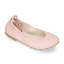 PRE-ORDER. Pastel colors soft suede leather Girl Ballet flat shoes dancer style with elastic bands.