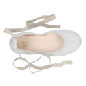 PRE-ORDER. Pastel colors soft suede leather Girl Ballet flat shoes dancer style with elastic bands.