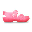 Jelly shoes with hook and loop strap for the Beach and Pool.