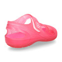 Jelly shoes with hook and loop strap for the Beach and Pool.