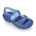 Jelly shoes with hook and loop strap for the Beach and Pool.