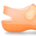 Jelly shoes with hook and loop strap for the Beach and Pool.