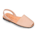 EXTRA SOFT nappa leather kids Menorquina sandals with rear strap.