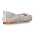 Classic ballet flats in CEREMONY LINEN to dress with adjustable bow.