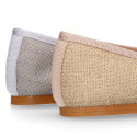 Classic ballet flats in CEREMONY LINEN to dress with adjustable bow.