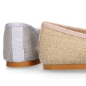 Classic ballet flats in CEREMONY LINEN to dress with adjustable bow.