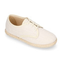 IVORY LINEN canvas kids Bamba espadrille type shoes.