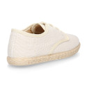 IVORY LINEN canvas kids Bamba espadrille type shoes.