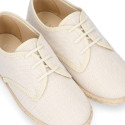 IVORY LINEN canvas kids Bamba espadrille type shoes.