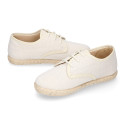 IVORY LINEN canvas kids Bamba espadrille type shoes.