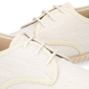 IVORY LINEN canvas kids Bamba espadrille type shoes.