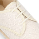 IVORY LINEN canvas kids Bamba espadrille type shoes.