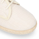 IVORY LINEN canvas kids Bamba espadrille type shoes.