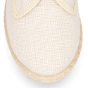 IVORY LINEN canvas kids Bamba espadrille type shoes.