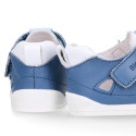 BLANDITOS kids sandal shoes laceless in jeans nappa leather.