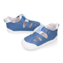 BLANDITOS kids sandal shoes laceless in jeans nappa leather.