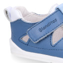 BLANDITOS kids sandal shoes laceless in jeans nappa leather.