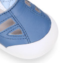 BLANDITOS kids sandal shoes laceless in jeans nappa leather.