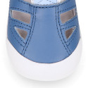 BLANDITOS kids sandal shoes laceless in jeans nappa leather.