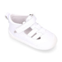 BLANDITOS kids sandal shoes laceless with crossed straps in nappa leather.