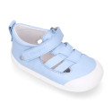 BLANDITOS kids sandal shoes laceless with crossed straps in nappa leather.