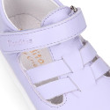 BLANDITOS kids sandal shoes laceless with crossed straps in nappa leather.