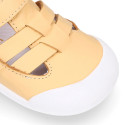 BLANDITOS kids sandal shoes laceless with crossed straps in nappa leather.