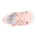 BLANDITOS kids sandal shoes laceless with crossed straps in nappa leather.