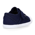 Cotton Canvas kids Sneaker shoes with toe cap and elastic laces.