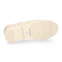 Ivory Nappa leather kids oxford shoes for ceremony.