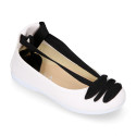 Linen Canvas girl ballet flat shoes dancer style.