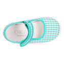 VICHY Cotton canvas girl mary jane shoes bamba style with hook and loop closure.