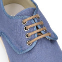 New NATURAL LINEN Laces up shoes for CEREMONY.