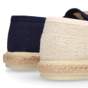 LINEN canvas MOCCASIN style espadrille shoes with tassels in NATURAL color.