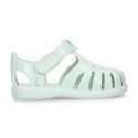 Classic Kids jelly shoes for Beach and Pool use in gloss colors with hook and loop strap closure.