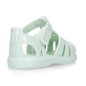 Classic Kids jelly shoes for Beach and Pool use in gloss colors with hook and loop strap closure.