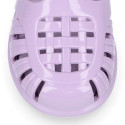 Classic Kids jelly shoes for Beach and Pool use in gloss colors with hook and loop strap closure.