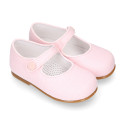 CEREMONY LINEN Little Girl Mary Jane shoes in pastel colors.