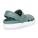 Kids jelly shoes with clog strap design for beach and pool use.