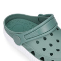 Kids jelly shoes with clog strap design for beach and pool use.