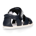 BLANDITOS kids sandal shoes laceless with crossed straps in nappa leather in classic colors.