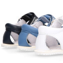 BLANDITOS kids sandal shoes laceless with crossed straps in nappa leather in classic colors.