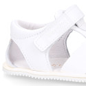 BLANDITOS kids sandal shoes laceless with crossed straps in nappa leather in classic colors.