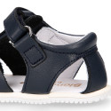 BLANDITOS kids sandal shoes laceless with crossed straps in nappa leather in classic colors.