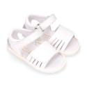 BLANDITOS girl sandal shoes laceless in nappa leather in classic colors.