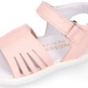 BLANDITOS girl sandal shoes laceless in nappa leather in classic colors.