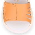 BLANDITOS girl sandal shoes laceless in nappa leather in classic colors.