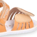 BLANDITOS girl sandal shoes laceless in nappa leather in classic colors.