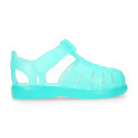 Classic style jelly shoes for the Beach and Pool with VELCRO strap closure.